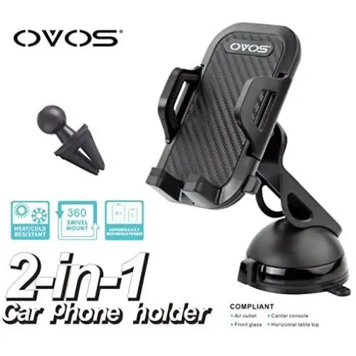 OVOS Car Phone Mount Holder with Washable Strong Stick Support Mobile Phone Compatible with iPhone XR/XS Max/X/8/7 Galaxy S10/S9/Note 9 Samsung Moto Huawei Nokia LG Smartphones OVOS Car Phone Mount Holder with Washable Strong Stick Support Mobile Phone Compatible with iPhone XR/XS Max/X/8/7 Galaxy S10/S9/Note 9 Samsung Moto Huawei Nokia LG Smartphones