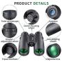 BNISE Binoculars for Adults, 10x42 HD Asika Military Telescope for Hunting and Travel - Compact Folding Size - High Clear Large Vision - Black Color