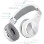 Bluetooth Headphones, Riwbox XBT-80 Folding Stereo Wireless Bluetooth Headphones Over Ear with Microphone and Volume Control, Wireless and Wired Headset for PC/Cell Phones/TV/ipad (Sliver White)