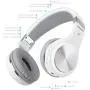 Bluetooth Headphones, Riwbox XBT-80 Folding Stereo Wireless Bluetooth Headphones Over Ear with Microphone and Volume Control, Wireless and Wired Headset for PC/Cell Phones/TV/ipad (Sliver White)