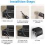 Matte Black Toilet Paper Holder Wall Mounted with Phone Shelf, Universal Modern Toilet Tissue Holder fit Mega Roll Toilet Paper, Cat Proof Toilet Paper Holder Bathroom Metal Aluminum Covered TP Holder