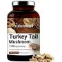 Turkey Tail Capsules (Turkey Tail Mushroom), 1100mg Per Serving, 180 Counts, Powerfully Supports Positive Mood, Mind and Promote Healthy Nervous System and Immune System, Non-GMO