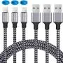iPhone Charger, YOKERSU Nylon Braided Lightning Cable 3PACK 6ft Extra Long High Speed Data Sync Transfer Charging Cord Compatible with iPhone Xs MAX XR X 8 Plus 7 Plus 6S Plus 6 Plus SE 5S iPad(Gray)