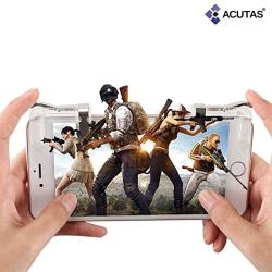 ACUTAS PUBG Shooter Controller Smartphone Mobile Gaming Trigger Fire Button Handle L1R1 (Clear)