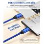 USB C to USB C 60W Charging Cable, JSAUX[2 Pack 6.6ft] USB Type C Charger Cord Compatible with Samsung Galaxy S20 S20+ S20 Ultra Note 10 Plus A80, Google Pixel 2/3/3a/4 XL, iPad Pro 2018 etc-Blue