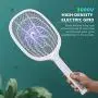 Bug Zapper, 3000 Volt Indoor & Outdoor Electric Fly Swatter, USB Rechargeable Mosquito Killer Racket for Home Bedroom, Kitchen,Office, Backyard, Patio,Safe to Touch with 3-Layer Safety Mesh Bug Zapper, 3000 Volt Indoor & Outdoor Electric Fly Swatter, USB Rechargeable Mosquito Killer Racket for Home Bedroom, Kitchen,Office, Backyard, Patio,Safe to Touch with 3-Layer Safety Mesh