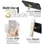 Aduro Cell Phone Ring Holder, 3 in 1 Universal Phone Ring Stand Car Holder, Finger Grip Phone Holder for iPhone, Samsung Phone and Smartphones (Gold)