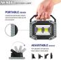 Portable LED Work Light,SONEE Rechargeable COB Work Lamp Waterproof LED Flood Light with Stand Built-in Power Bank Job Light for Indoor Outdoor Lighting (GRAY/2PACK)