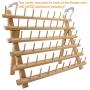 New brothread 60 Spools Wooden Thread Rack/Thread Holder Organizer with Hanging Hooks for Embroidery Quilting and Sewing Threads