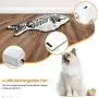 Beewarm Electric Flopping Cat Kicker Fish Toy, Realistic Flopping Fish, Wiggle Fish Catnip Toys, Motion Kitten Toy, Plush Interactive Cat Toys, Fun Toy for Cat Exercise