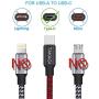 USB Type C Cable, TAKAGI 3Pack 6ft USB C to USB A Nylon Braid Fast Charging Cord High Speed Data Sync Transfer Charger Cable Compatible with Galaxy S9, Note, LG, Pixel 2 XL, Huawei, ONEPLUS (Red)