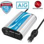 Pure Sine Wave Power Inverter 300Watt Car Adapter Converts 12V DC to 120V AC with 4.8A Dual USB and 2 AC Outlets for Tablets Laptops Smartphones CPAP