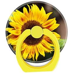 360 Rotation Cell Phone Ring Holder Stand,Finger Ring Grip with Car Mount Hooks for Smartphones and Tablets-Bright Yellow Sunflower