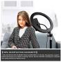 RJUN 10" LED Selfie Ring Light with Tripod Stand & Cell Phone Holder for Live Stream/Makeup,YouTube Video,Shooting with 3 Light Modes & 10 Brightness Level,Up to 22 inches in Height