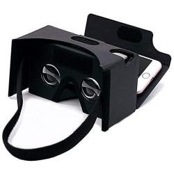 Google Cardboard,VR Headsets 3D Box Virtual Reality Glasses with Big Clear 3D Optical Lens and Comfortable Head Strap for All 3-6 Inch Smartphones (VR2.0 Black, 1 Pack)