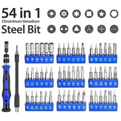 URWOOW Screwdriver Set 58 in 1, 54 Interchangeable Magnetic Bits Precision Screwdriver Kit Flexible Shaft with Extension Bar Repairing tablet, laptop, PC, smart phone, watch, lens, camera