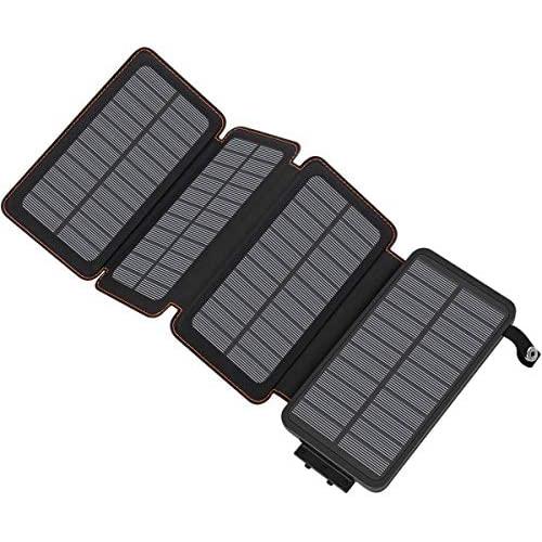 Solar Charger 25000mAh, Hiluckey Portable Power Bank with Dual USB Ports Waterproof Battery Charger for Smartphones and Tablets