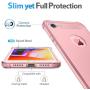SUPBEC iPhone 7/8 Case with Card Holder and [ Screen Protector Tempered Glass x2Pack] Protective Ultra-Thin-Slim Cover with Silicone TPU Shockproof Rubber Wallet Case for iPhone7 / iPhone8-Rose Gold