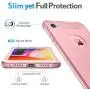 SUPBEC iPhone 7/8 Case with Card Holder and [ Screen Protector Tempered Glass x2Pack] Protective Ultra-Thin-Slim Cover with Silicone TPU Shockproof Rubber Wallet Case for iPhone7 / iPhone8-Rose Gold