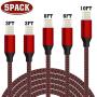 WSCSR iPhone Charger, MFi Certified Lightning Cable(3/3/6/6/10FT)Charging USB Syncing Data Nylon Braided with Metal Connector Compatible iPhone 11/Pro/Max/X/XS/XR/XS Max/8/Plus/7/7 Plus/6S/6 Plus More
