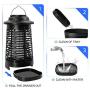 TOMPOL Bug Zapper for Outdoor and Indoor, Waterproof Insect Fly Pest Attractant Trap, 4200V Powered Electric Mosquito Zappers Killer for Backyard, Patio (Black)