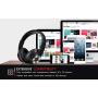Ausdom Lightweight Over-Ear Wired HiFi Stereo Headphones with Built-in Mic Comfortable Leather Earphones- Black