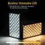 LED Mini Fill Light, 112 LED Bi-Color Dimmable Video Light with CRI 96+, 3200-5600K, Lithium Battery and OLED Display for Digital SLR Camera/Camcorder LED Mini Fill Light, 112 LED Bi-Color Dimmable Video Light with CRI 96+, 3200-5600K, Lithium Battery and OLED Display for Digital SLR Camera/Camcorder