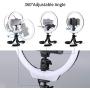 K&F Concept 10 Selfie Ring Light with Stand Phone Holder for Vlog Camera Video Smartphone YouTube Self-Portrait Makeup Shooting Live Streaming