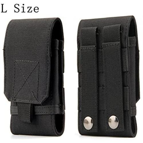 Universal Tactical MOLLE Holster Army Mobile Phone Belt Pouch EDC Security Pack Carry Accessory Kit Waist Bag Case Compatible iPhone 11 Pro X XS Max XR 7 8 6/6s Plus Samsung Galaxy S10 S9 S8 Plus