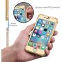 ORETECH iPhone 8 Case, iPhone 7 Case, with[2 x Tempered Glass Screen Protector] 360° Full Body Shockproof Protection Cover Ultra-Thin Hard PC + Soft Rubber Silicone for iPhone 7/8-4.7 -Gold