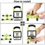 LED Work Light with Magnetic Stand 15W 24 LED Rechargeable Shop Light Portable Outdoor Camping Spotlights with Dual USB Port and Emergency SOS Mode