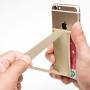 Sinjimoru Cell Phone Grip with Card Wallet, Phone Wallet Stick on Card Holder for Back of Phone, Slim Wallet with Elastic Phone Strap. Sinji Pouch Band Beige