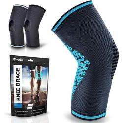 POWERLIX Knee Compression Sleeve Support Brace for Men & Women – Knee Braces for Knee Pain Relief, Working Out, Running, Sports, Strain, Swelling, Injury, Meniscus Tear, Arthritis – Check Sizing Chart