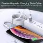 Magnetic Phone Charging Cable, (0.9M/3FT) USB Fast Charging Cord Storage Retractable Charging Wire Portable Magnetic Nano Data Cable with 360 Degree Coiling Magnets Compatible with i-Devices