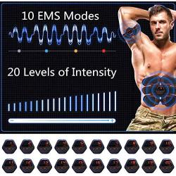 TP TOP BEAUTY ABS Muscle Trainer Abdominal Toner - 10 Modes 20 Levels USB Rechargeable Ab Muscle Training with for Men Women Arm and Leg Trainer