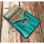 Ationgle Luxury Kalimba - 17 Keys Thumb Piano Include Tuning Hammer and Study Instruction. Unique Gift for Kids Adult Beginners Professionals, Blue Butterfly