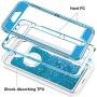 Anuck iPhone 6S Case, iPhone 6 Case, 3 in 1 Hybrid Heavy Duty Defender Case Sparkly Floating Liquid Glitter Protective Hard Shell Shockproof TPU Cover for Apple iPhone 6 /iPhone 6S 4.7" - Blue