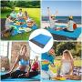 Portable Sandfree Beach Blanket Waterproof Picnic Blanket Oversized 83&quotX78&quotfor 5-7 Adults Beach Mat Outdoor for Travel,Camping,Hiking and Music Festivals(4 Fixed Piles+1 Metal Buckle)