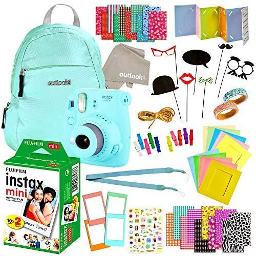 Fujifilm Instax Mini 9 Camera with Fuji Instant Film (20 Sheets) Travel Bundle & Accessories Includes Shoulder Bag,Strap, Washi Tape, Stickers, Frames + Album and More