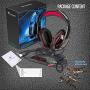 Pro Gaming Headset for PC PS4 Xbox One Surround Sound Over-Ear Headphones with Mic LED Light Bass Surround Soft Memory Earmuffs for Computer Laptop Switch Games Kid’s Boy’s Teen’s Gifts