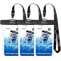 MoKo Waterproof Phone Pouch [3 Pack], Underwater Clear Phone Case Dry Bag with Lanyard Compatible with iPhone 11/11 Pro Max, X/Xs/Xr/Xs Max, 8/7/6 Plus, Samsung S10/S9/S8 Plus, S10e, S20, Note 10/9/8