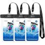 MoKo Waterproof Phone Pouch [3 Pack], Underwater Clear Phone Case Dry Bag with Lanyard Compatible with iPhone 11/11 Pro Max, X/Xs/Xr/Xs Max, 8/7/6 Plus, Samsung S10/S9/S8 Plus, S10e, S20, Note 10/9/8