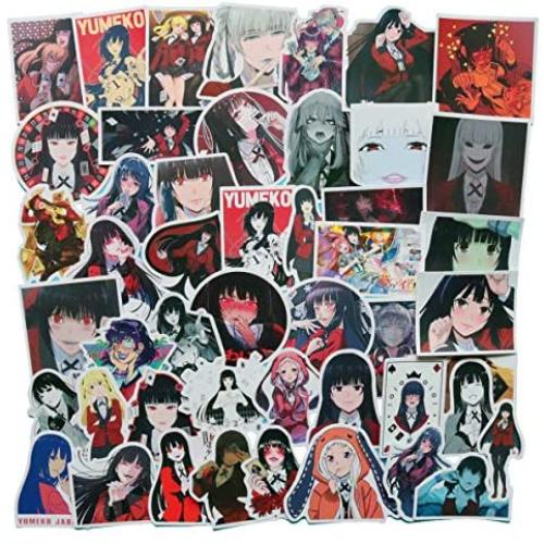 50PCS Cartoon Japanese Anime Kakegurui Stickers Lovely Sticker Laptop Computer Bedroom Wardrobe Car Skateboard Motorcycle Bicycle Mobile Phone Luggage Guitar DIY Decal (kakegurui)