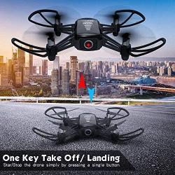 Rolytoy Drone with Camera Live Video and Return Home Function for Adults Kids Quadcopter Foldable Mini Drones with 1080p 4K Camera Easy Selfie Long Flight Time RC Flying Drones for Beginners (Black)