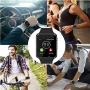 Qidoou Smart Watch Fitness Tracker,Smartwatches Compatible Android iOS Touchscreen Step Calorie Sleep Sedentary Monitor Waterproof, Call Message Music with SIM SD Slots Men Women (Black1)