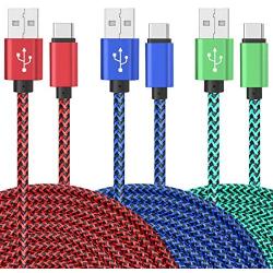 USB C Cable, UNISAME 3 Pack 10Ft Heavy Duty Bold Braided USB Type C USB Fast Charging Cable for Galaxy S20 Ultra S20+ S10 S10+ S10e S9 S8 Note 10 9 8 LG G7 G6 V40 V35 Oneplus 6T 7