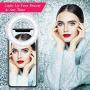 Selfie Ring Light, YBLNTEK Led Circle Light Cell Phone Ring Light Clip Rechargeable Ring Light with 40 LEDs for Phone Camera Photography Video