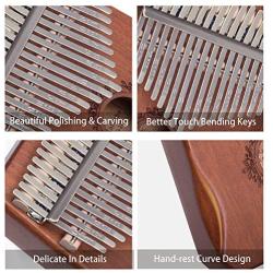 Kalimba Thumb Piano 17 Keys with Tuning Hammer and Study Instruction,Portable Mbira Sanza Finger Piano, Musical Intruments Gifts for Kids Adults Beginners