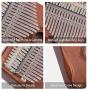 Kalimba Thumb Piano 17 Keys with Tuning Hammer and Study Instruction,Portable Mbira Sanza Finger Piano, Musical Intruments Gifts for Kids Adults Beginners