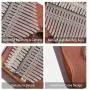 Kalimba Thumb Piano 17 Keys with Tuning Hammer and Study Instruction,Portable Mbira Sanza Finger Piano, Musical Intruments Gifts for Kids Adults Beginners
